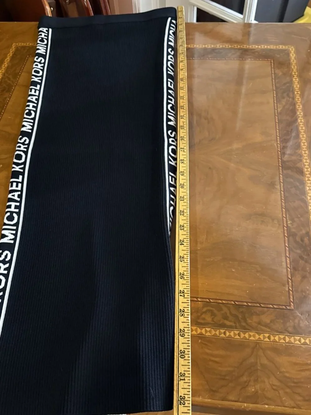 MICHAEL KORS Bandage Spandex Skirt Black Logo Sz XS SRP $155 Sexy